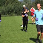 Ray leads the Sports session on some light jogging